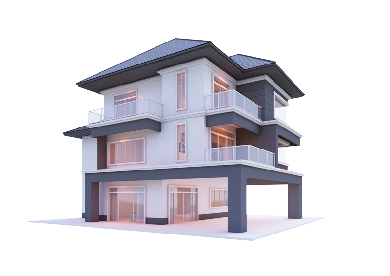 large home 3d rendering