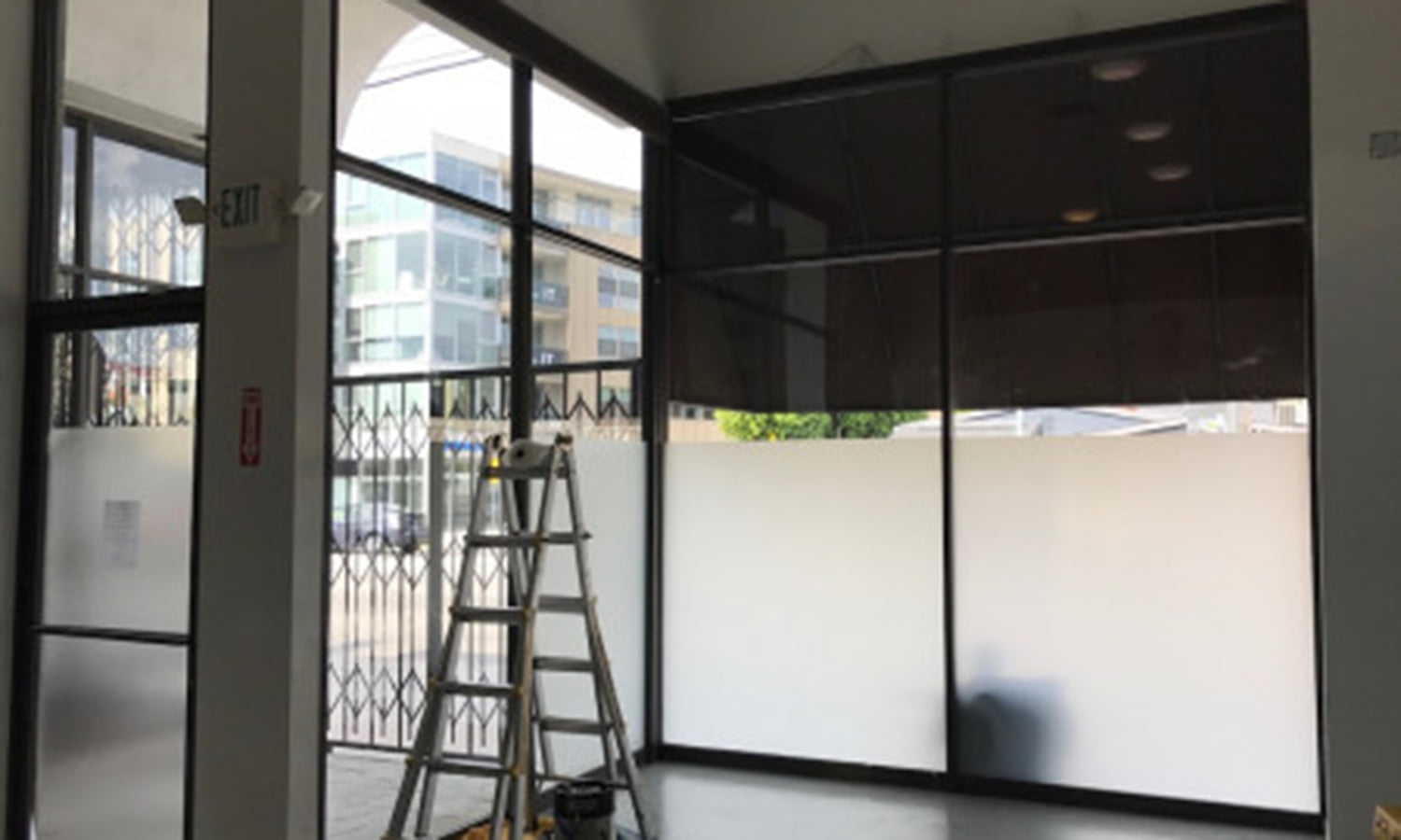 storefront with half frosted window film