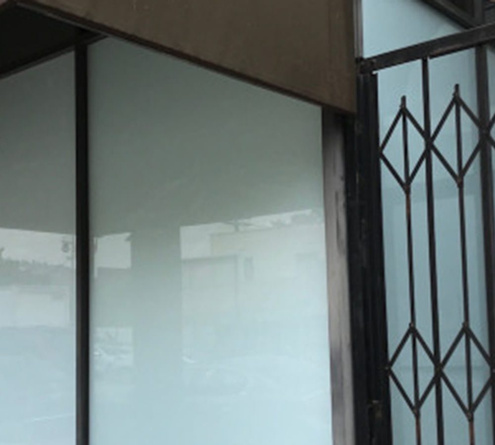 storefront with frosted window film