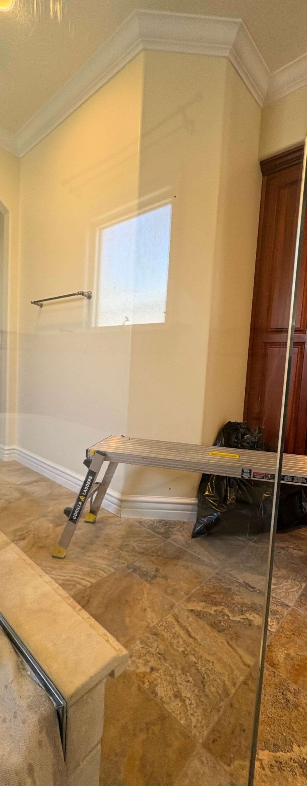 shower glass after professional mineral deposit removal fully restored Seal Beach